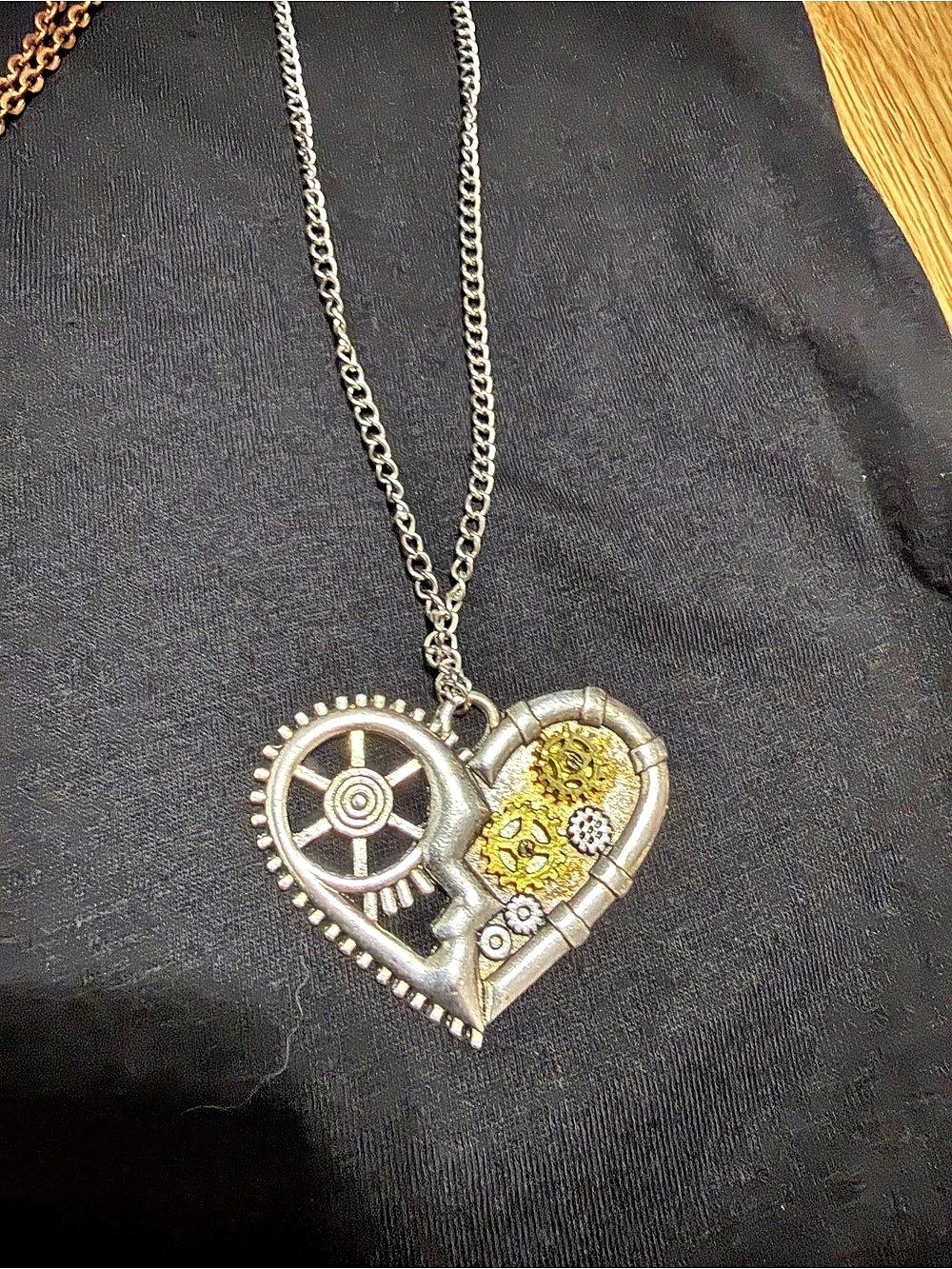 Steampunk Heart Pendant Necklace NWT